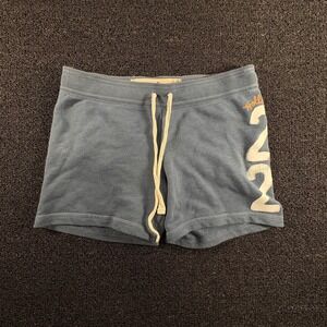 Hollister California Blue Graphic 22 Sweat Shorts Womens XS Drawstring Lounge